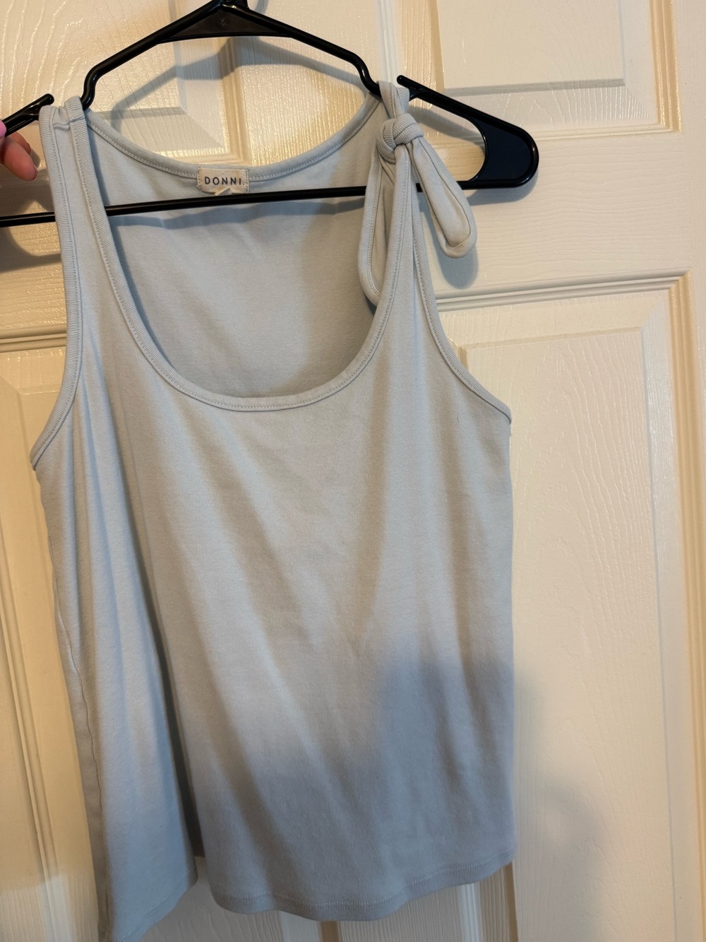 DONNI. Pale Blue Tie-Shoulder Tank